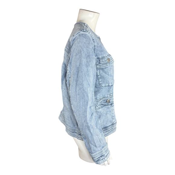 Studio Park X Amy Stran Denim Lady Jacket Light Wash X-Large Fall Button Front - Picture 10 of 14